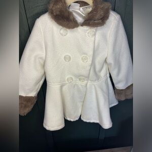 Kardashian kids 3T pea coat, fur coat, stylish, warm